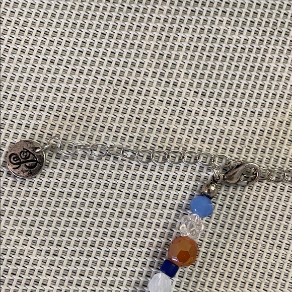 Plunder Colorful Beaded Necklace with Silver Peace Charm - Picture 4 of 5